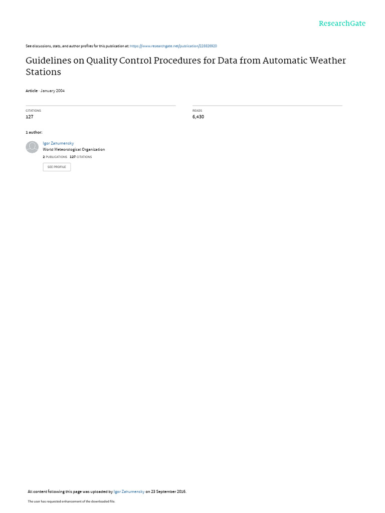 Guidelines on Quality Control Procedures for Data PDF