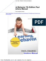 Full Download Learning and Behavior 7th Edition Paul Chance Solutions Manual