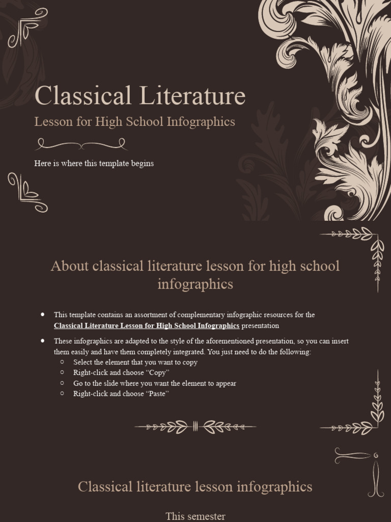 Classical Literature Lesson For High School Infographics by Slidesgo ...