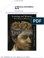 Full Download Learning and Memory 2nd Edition Gluck Test Bank