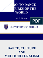 Introduction To Dance Cultures of The World
