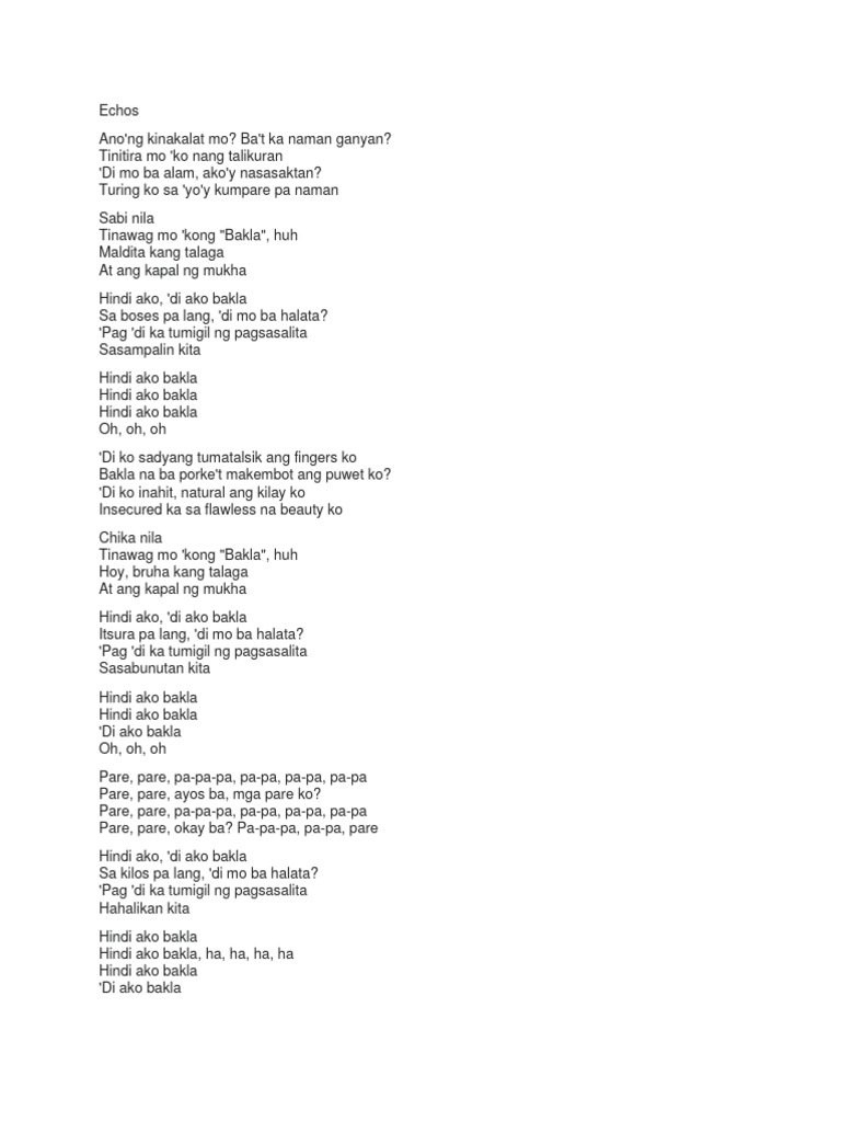 Hindi Ako Bakla Lyrics Pdf