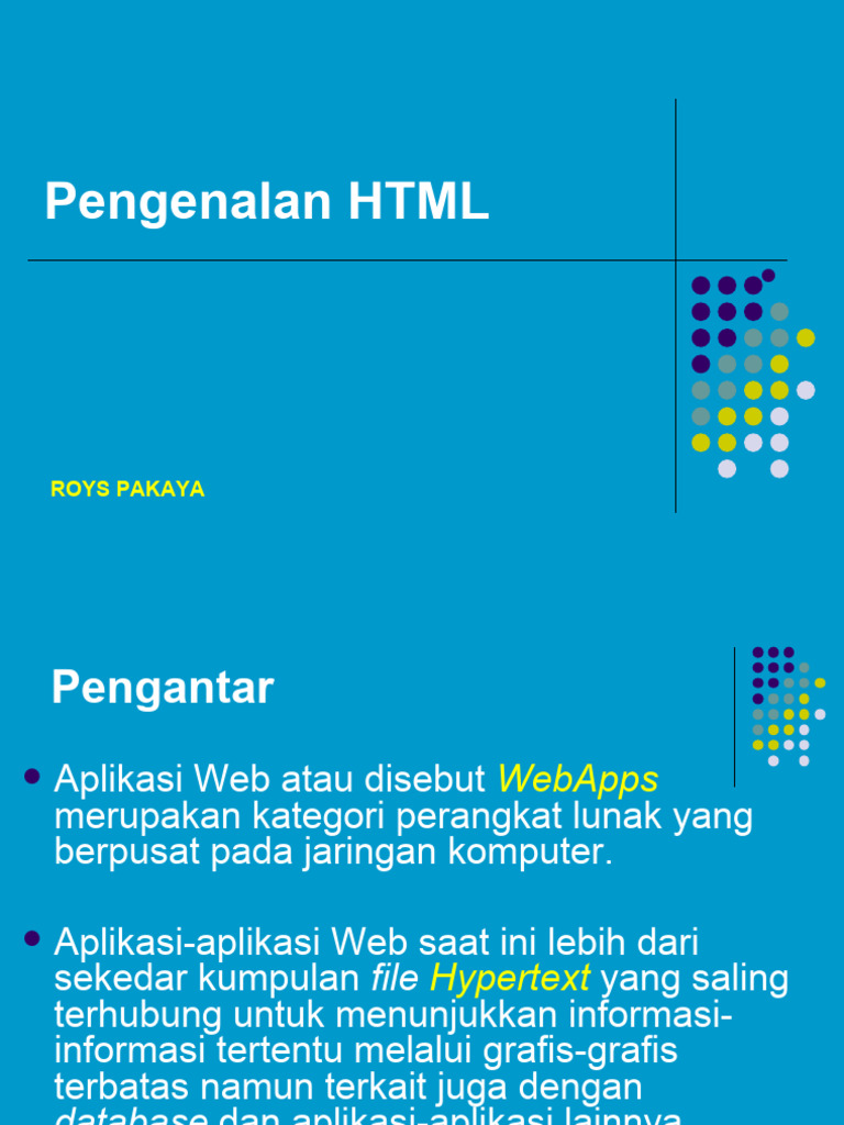 Materi Pengenalan HTML | PDF