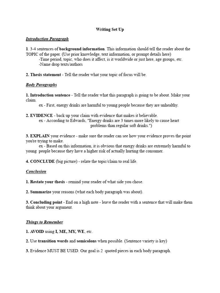 informative writing set up PDF