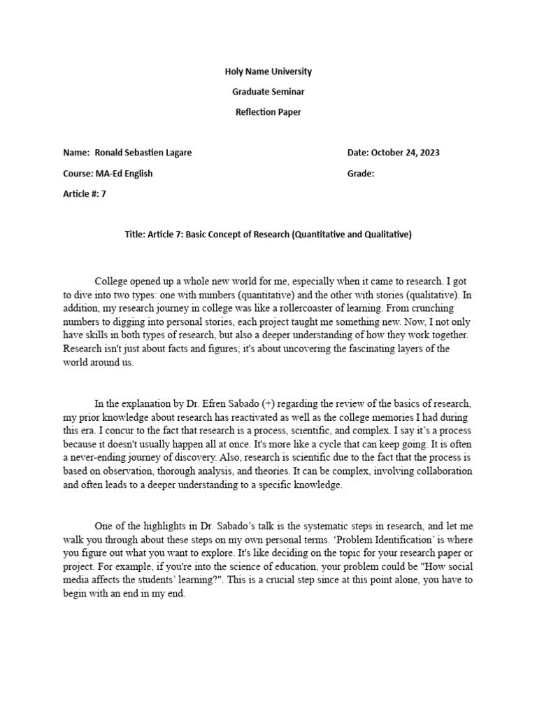 Article 7 - Basic Concept of Research | PDF