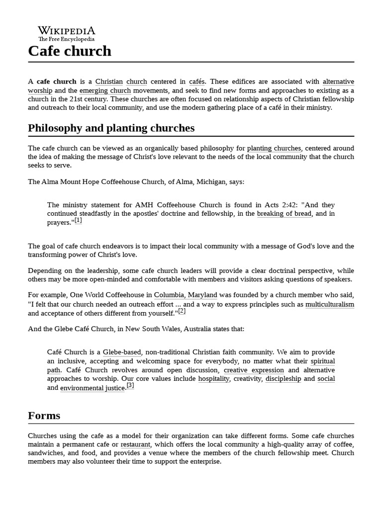 Cafe Church Pdf