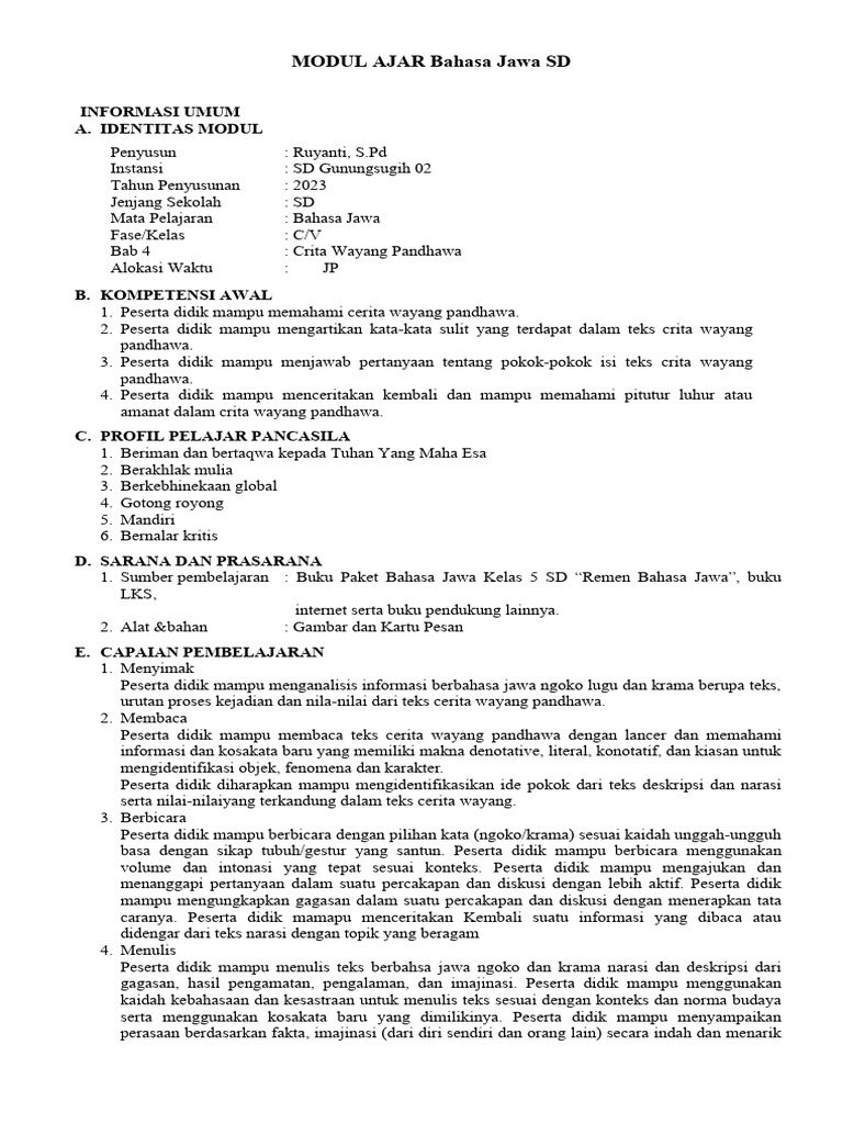 belajar bahasa jawa pemula dengan guru dan siswa