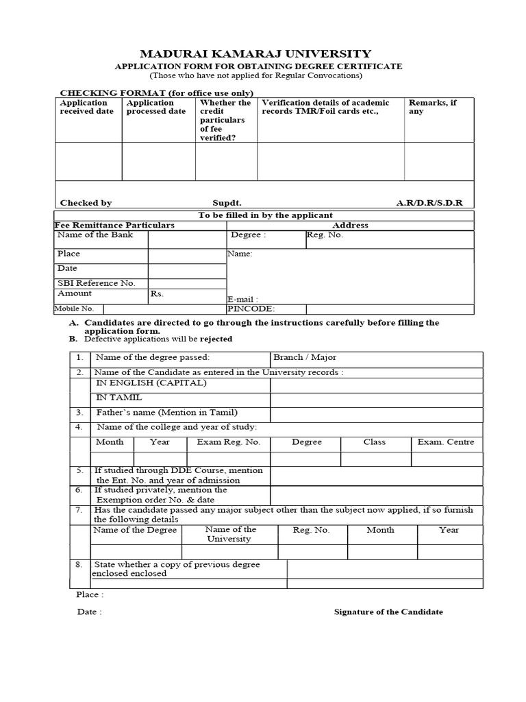MKU Special Degree Certificate PDF