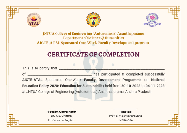 ATAL Certificate of Completion | PDF | Technology & Engineering