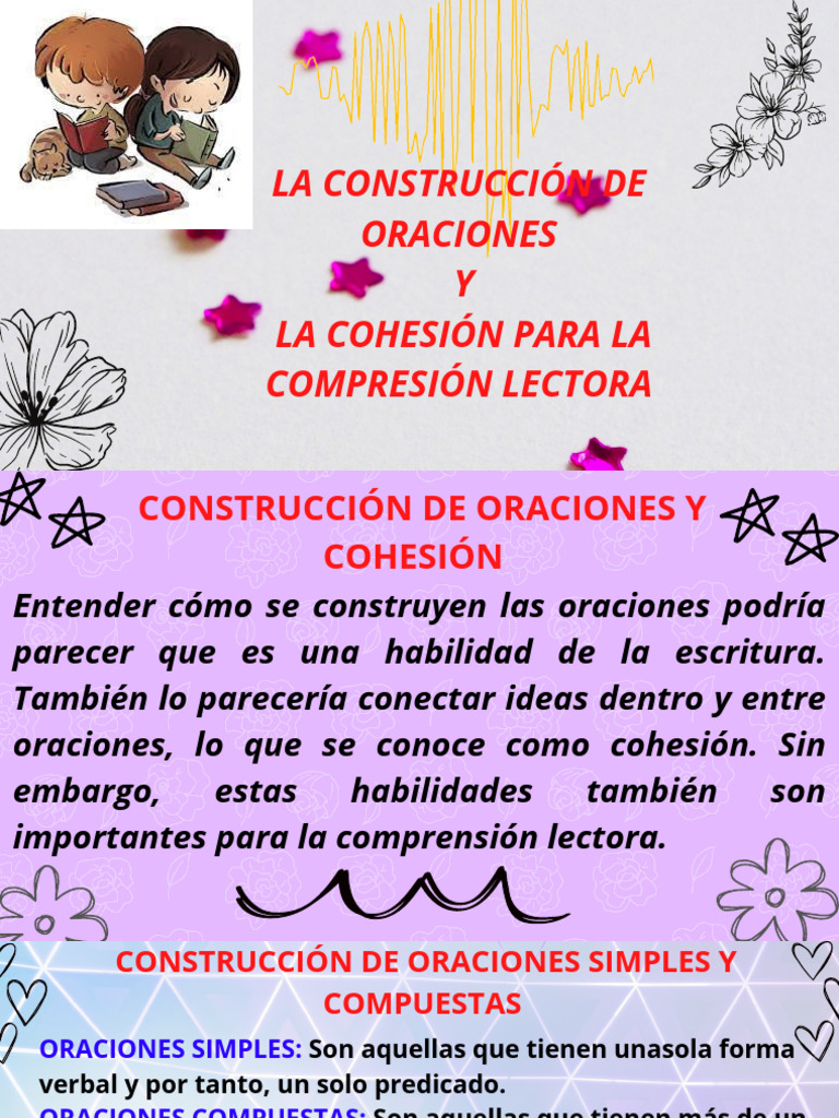 Construcción de Oraciones y Cohesión | PDF | Artes del Lenguaje y ...