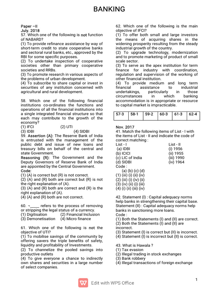 Banking Mcqs | PDF