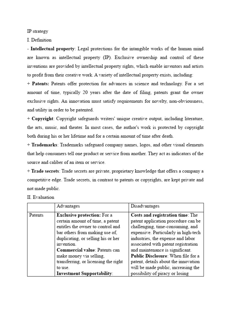 Comprehensive IP Strategy Overview | PDF | Finance & Money Management ...