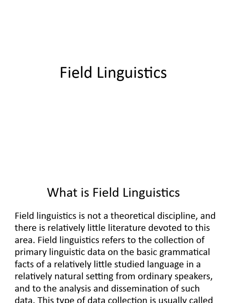 FieldLinguistics PDF