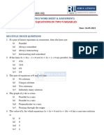 Worksheet Linear Equations C 10