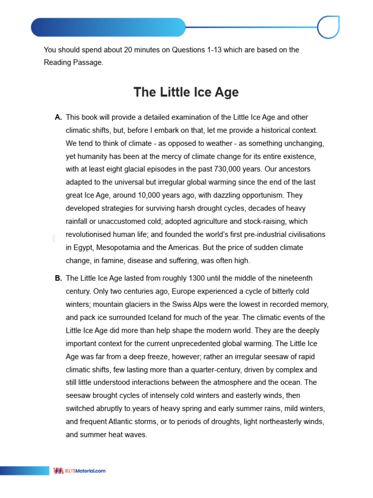 The Little Ice Age PDF Ice Age Climate Change