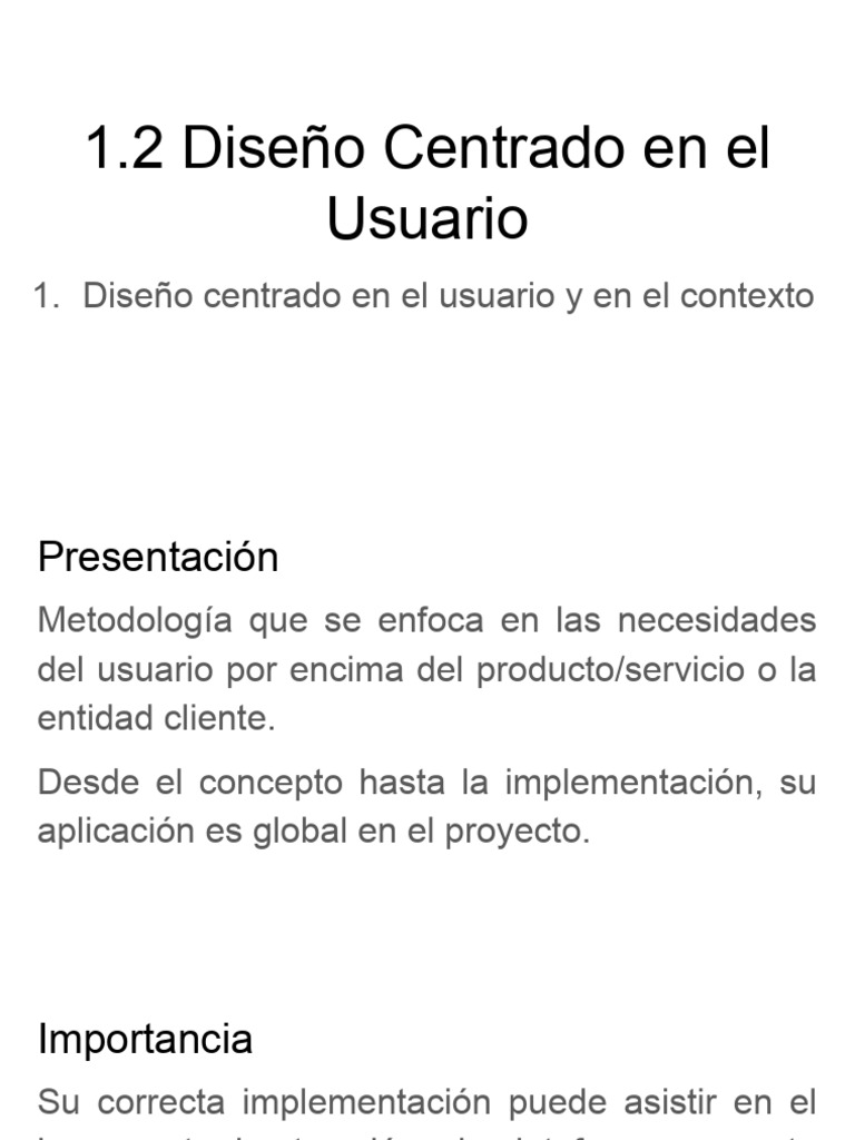 Diseño Centrado en el Usuario: Metodología | PDF
