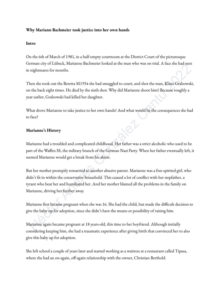 Why Marianne Bachmeier Took Justice Into Her Own Hands PDF Crimes(00)