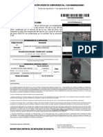 NOTIFICACIÓN ORDEN DE COMPARENDO No. 11001000000039208661: Descripción Información de La Infracción Código Infracción