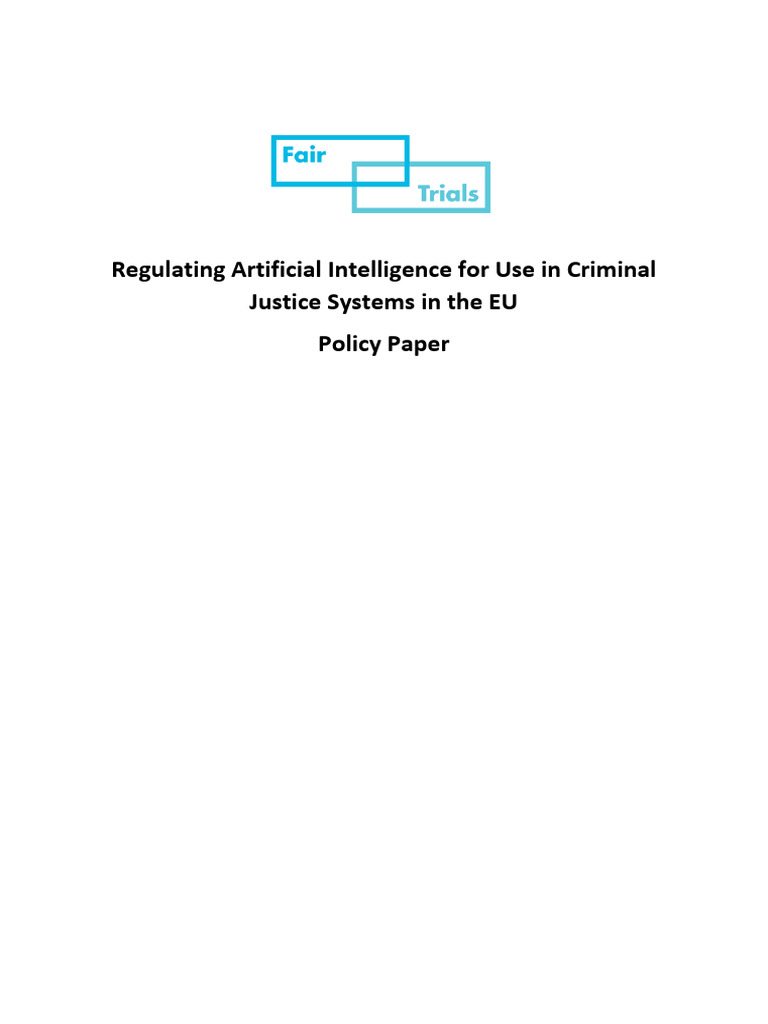 View of Regulating Artificial Intelligence For Use in Criminal Justice Systems ...