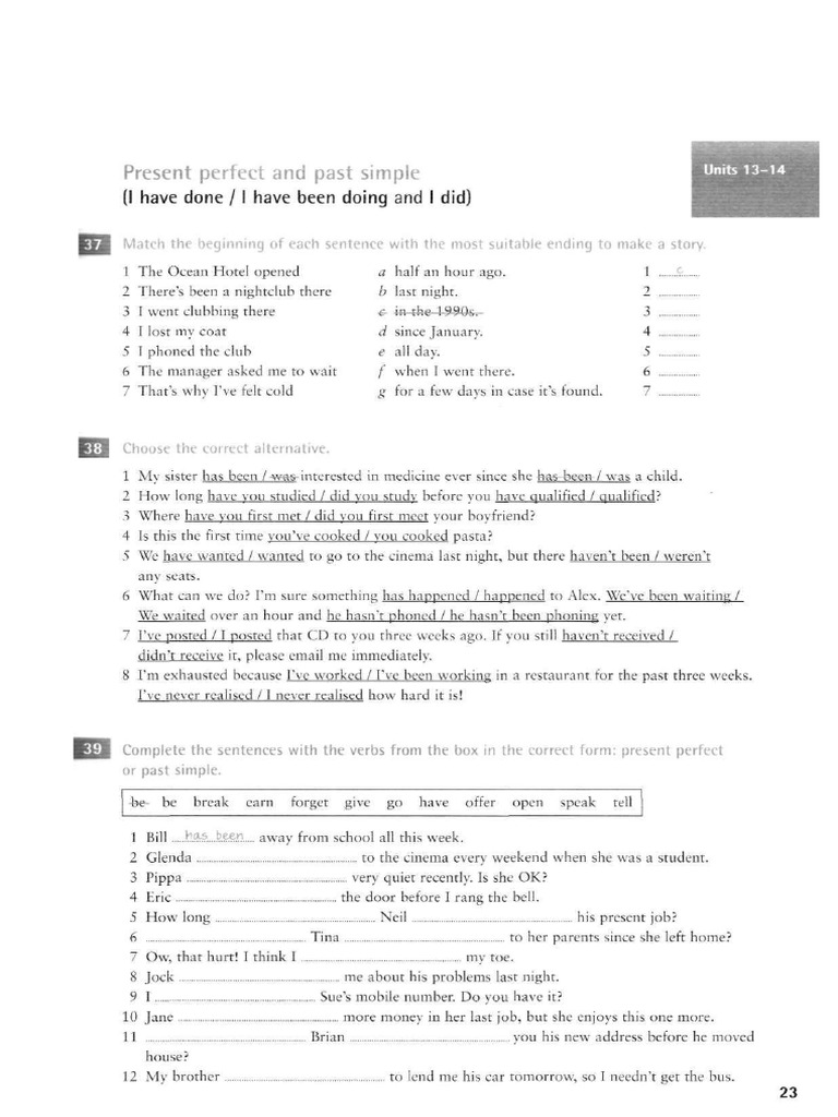 Past Simple and Present Perfect | PDF