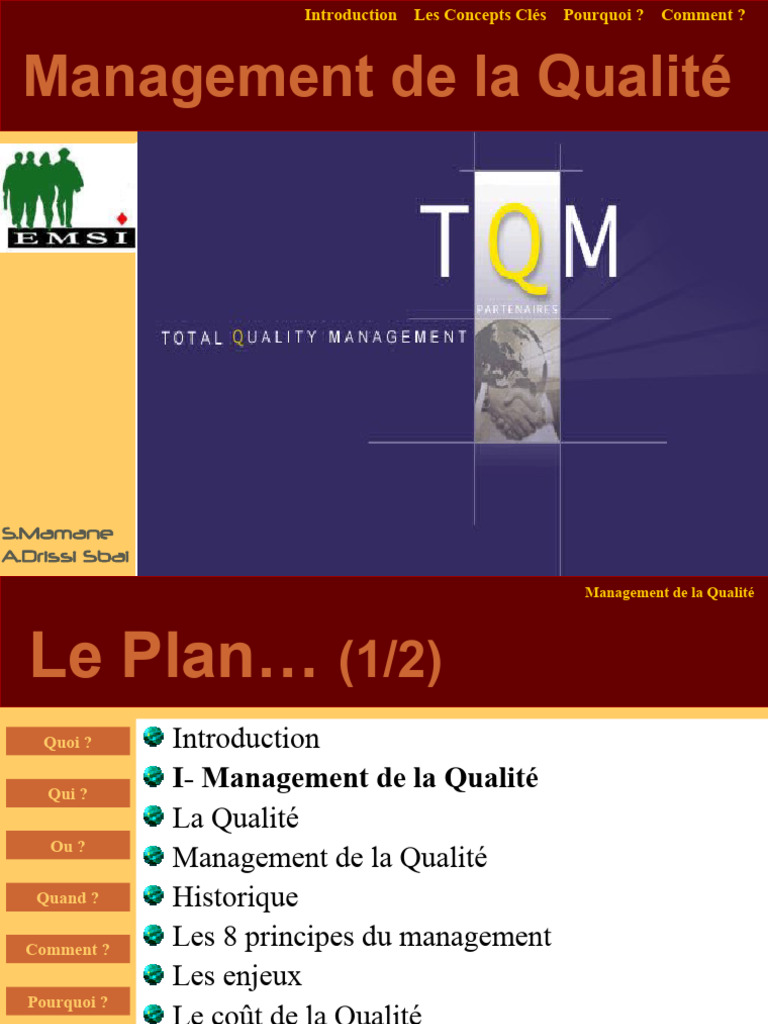Les 8 principes du management qualité | PDF | Management de la qualité ...