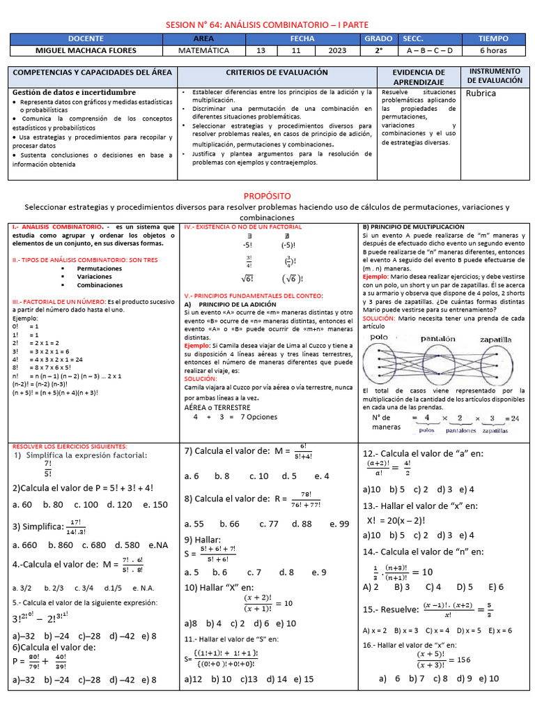 Introducción al Análisis Combinatorio | PDF | Combinatoria | Permutación