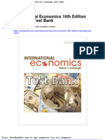 Full Download International Economics 16th Edition Carbaugh Test Bank