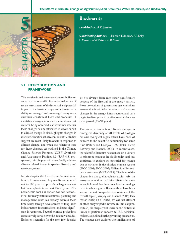 Climate Change Impacts on Biodiversity | PDF