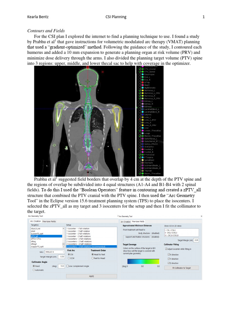 VMAT CSI Treatment Planning Overview | PDF | Radiation Therapy ...