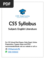 English-Literature-CSS-Syllabus