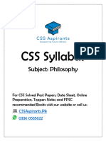 Philosophy CSS Syllabus