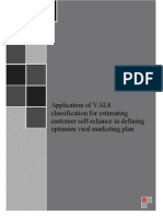 CIS WMP5012 Application of VALS Classification For Estimating Customer Self-Reliance
