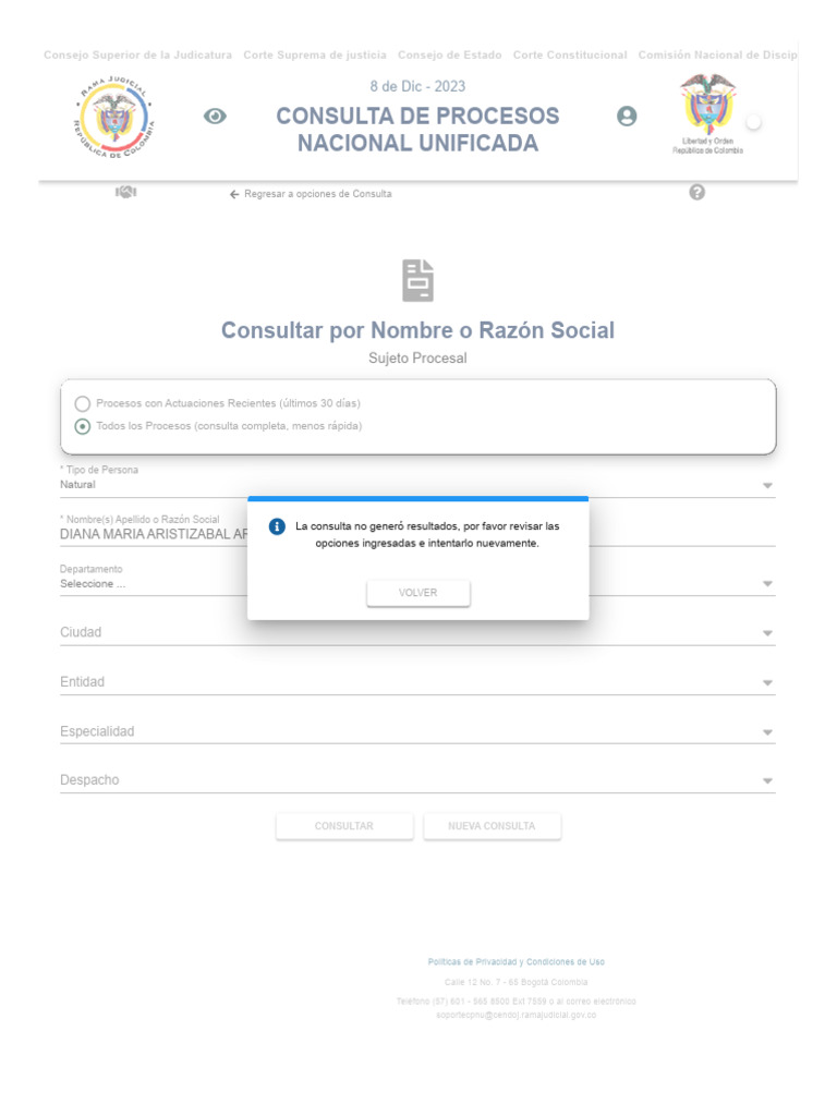 Consulta de procesos por nombre o raz n social consejo superior de la
