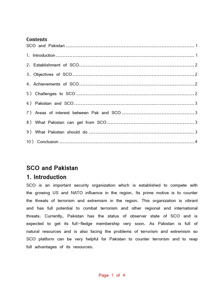 Pakistan's Role in the SCO Framework | PDF | Business | Finance & Money ...