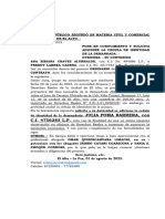 Pone en Conocimiento y Solicita Adicione de Cedula de Identidad Embargo