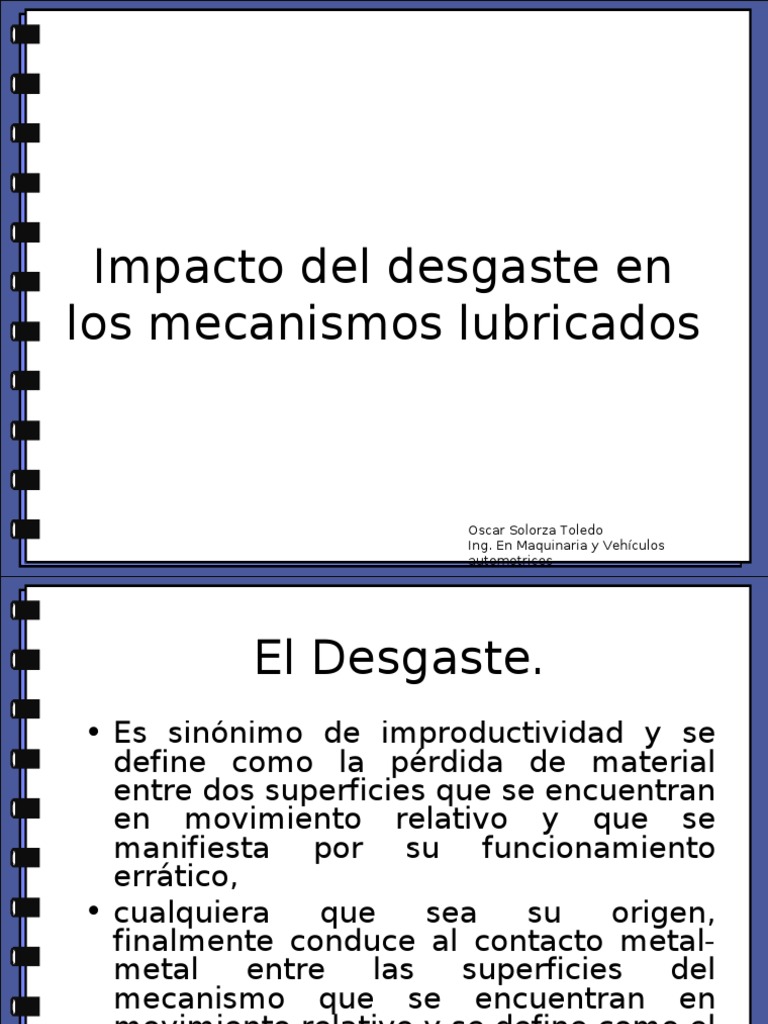 Tipos de Desgaste en Mecanismos Lubricados | PDF | Fatiga (material ...