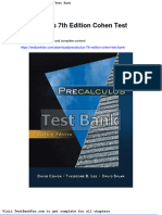 Full Download Precalculus 7th Edition Cohen Test Bank