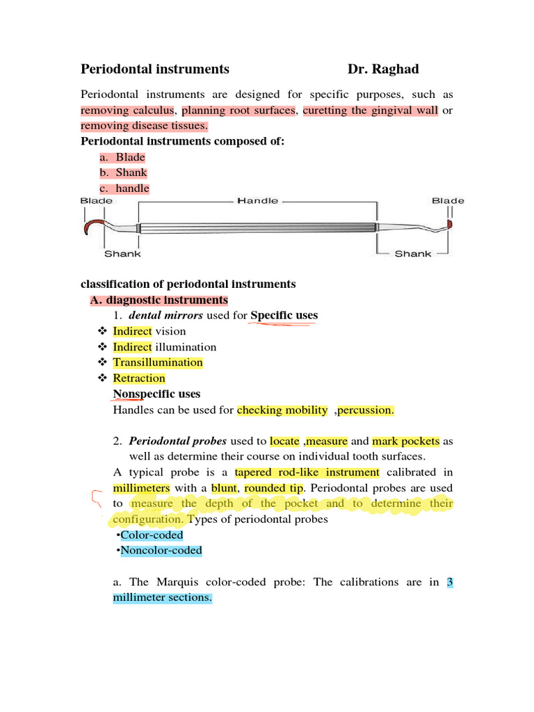 Periodontal Instruments Overview | PDF | Periodontology | Dentistry ...