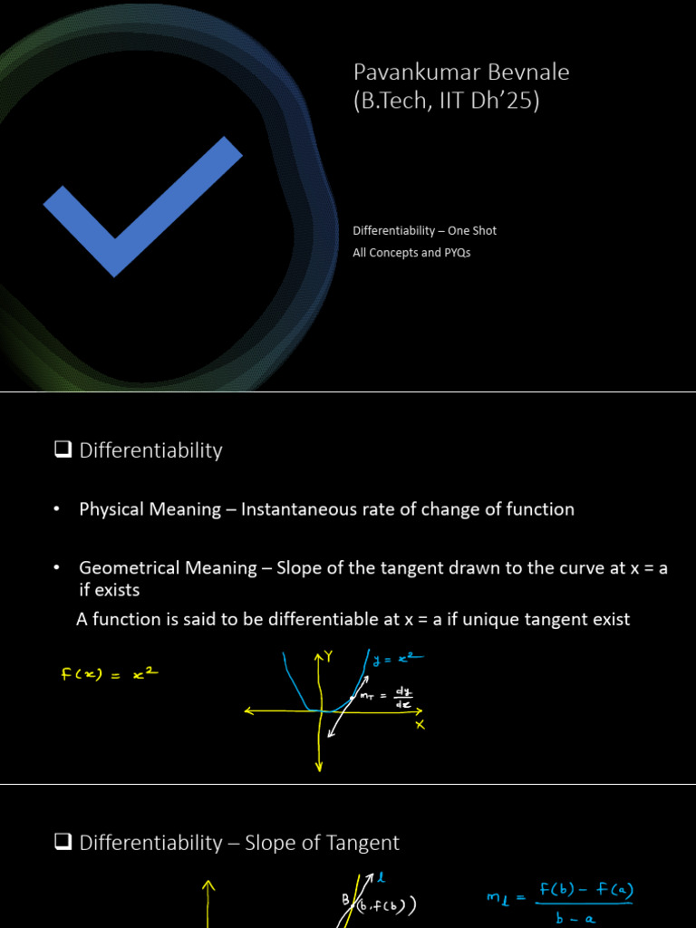 Understanding Differentiability Concepts | PDF | Derivative | Tangent