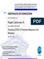 Certificate of Completion - Castronuevo
