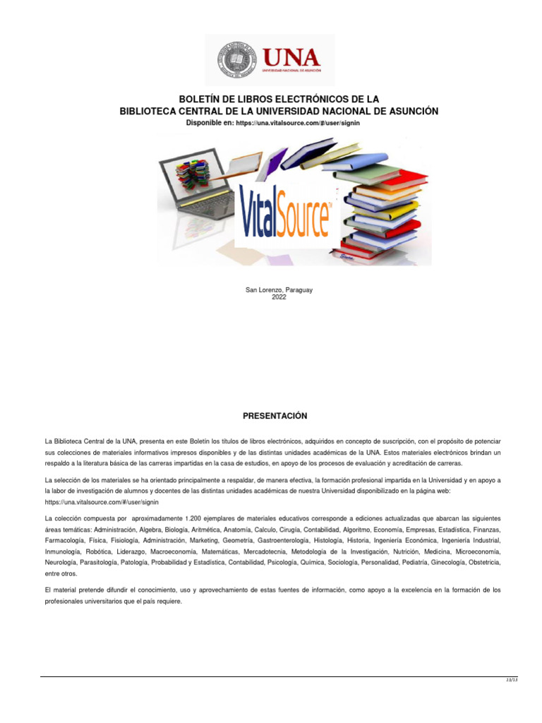2022 Catalogo de Libros Electronicos Vitalsource | PDF
