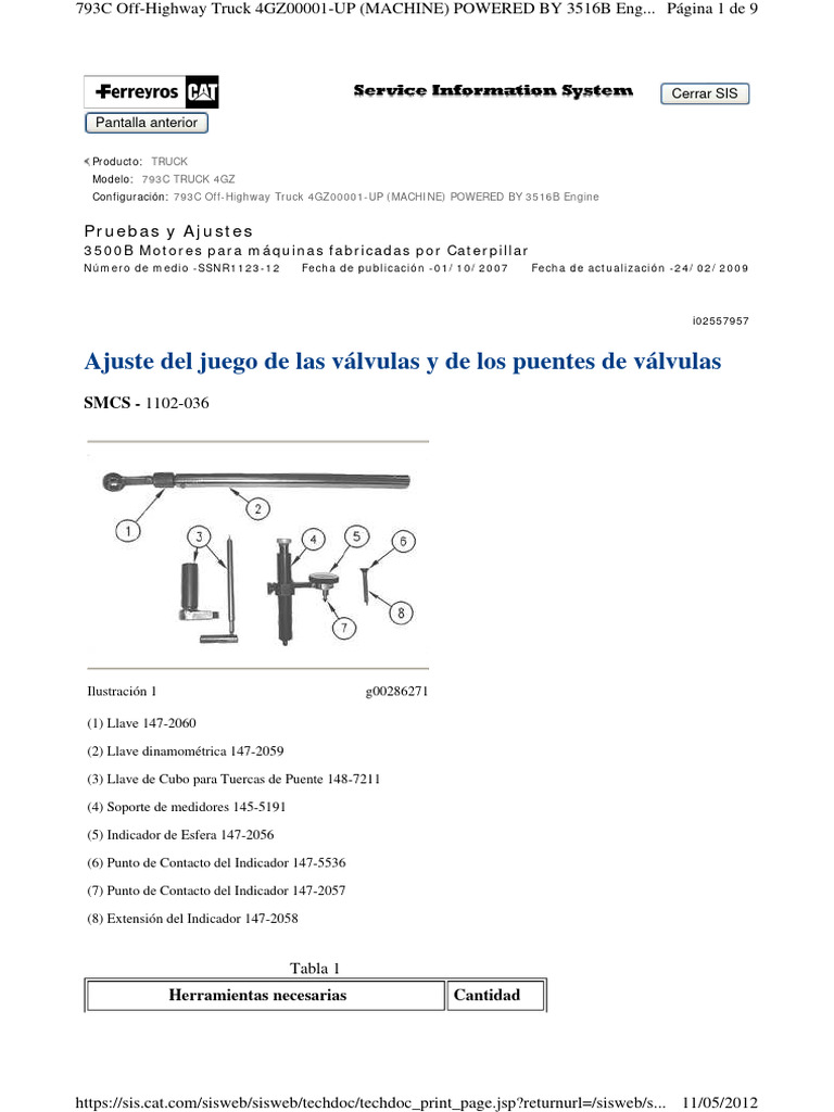 Ajuste del juego de las v lvulas y de los puentes de v lvulas pdf