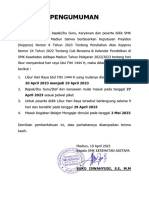 Pengumuman Perubahan Libur Idul Fitri 2023