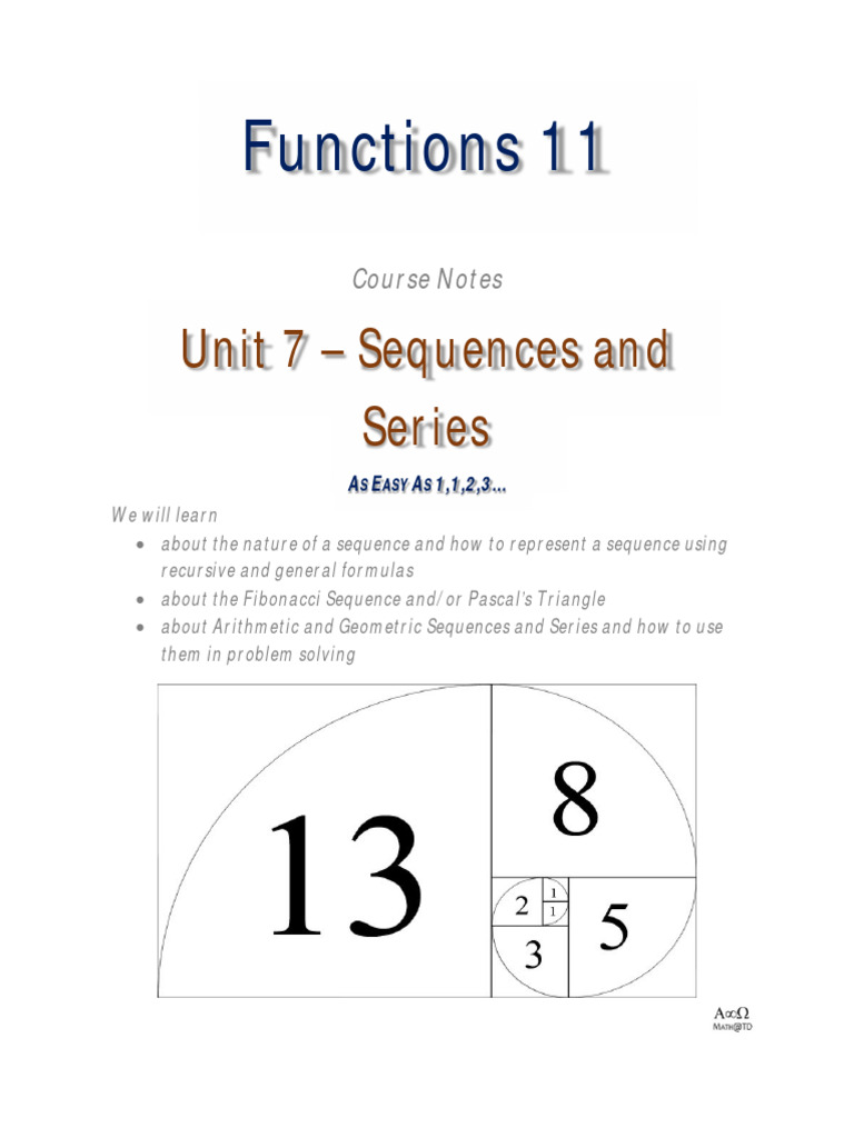 CH7 Sequences and Series | PDF | Sequence | Arithmetic