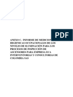 Anexo C. Informe de Mediciones Higienicas Ocupacionales de Los Niveles de Iluminación para Los Procesos de Inspección de Ascensores para Empresa Eca Interventorias y Consultorias de Colombia Sas
