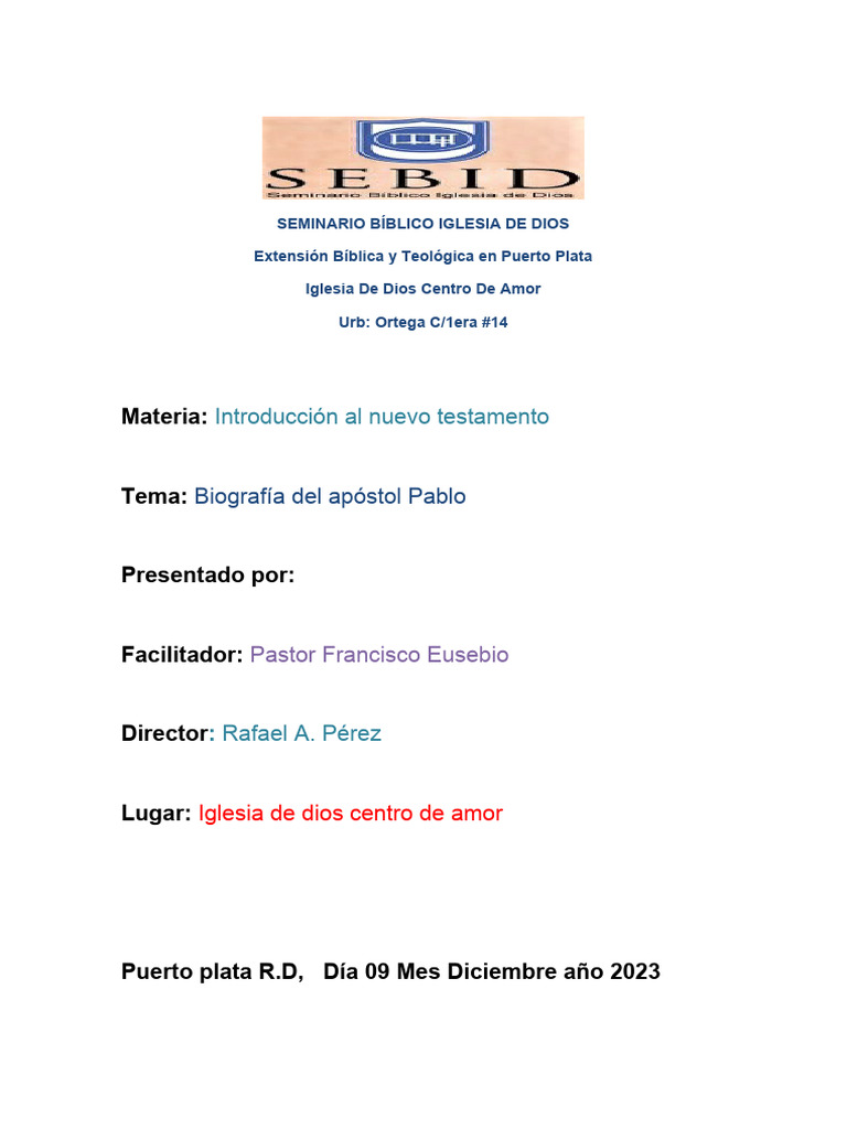 Biografia Del Apostol Pablo Lizbeht - 1719935048