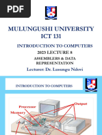 ICT 131-Lecture 8 - Assemblers and Data Representation in Computers - MU - 2023