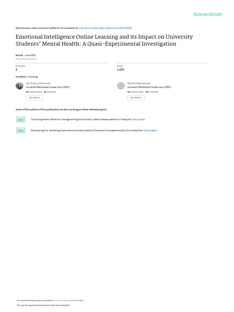 Emotional Intelligence and Online Learning Impact | PDF | Emotional ...