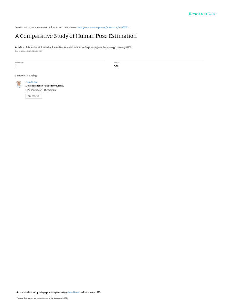 Comparative Study of Human Pose | PDF | Computer Science | Computing