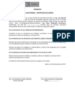 ACTA DE ENTREGA - RECEPCION DE CARGO Ing. Luis Alvarez Andrade Vacaciones